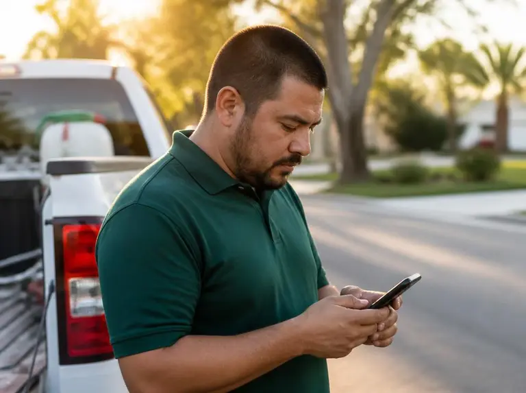 Reviewing an estimate on a phone